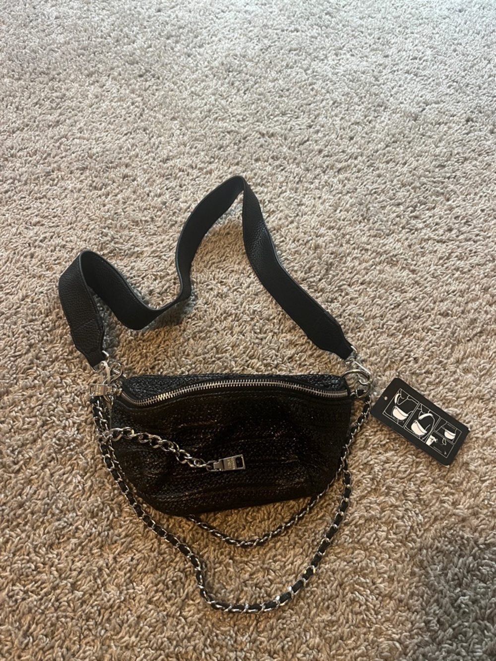 Steve Madden Black Chain Crossbody Bag